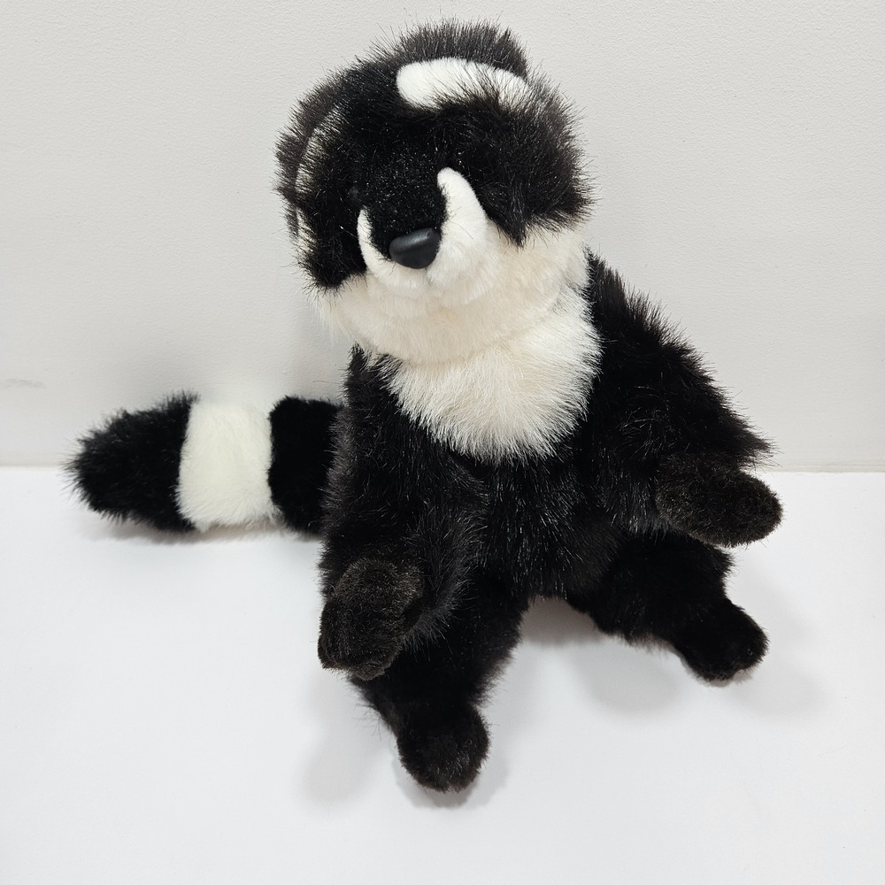 Vintage Animal Fair 1995 Plush Stuffed Animal Black & White Raccoon 13"‎